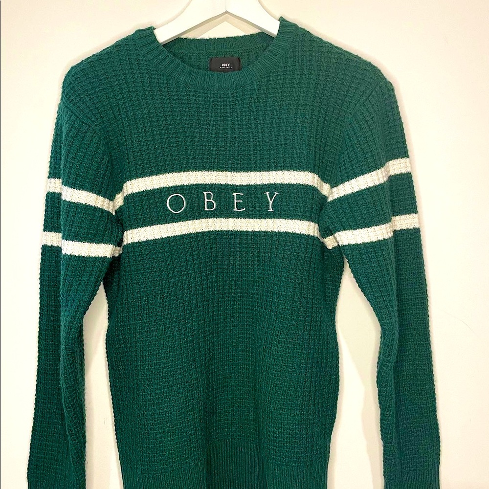 OBEY green knit sweater